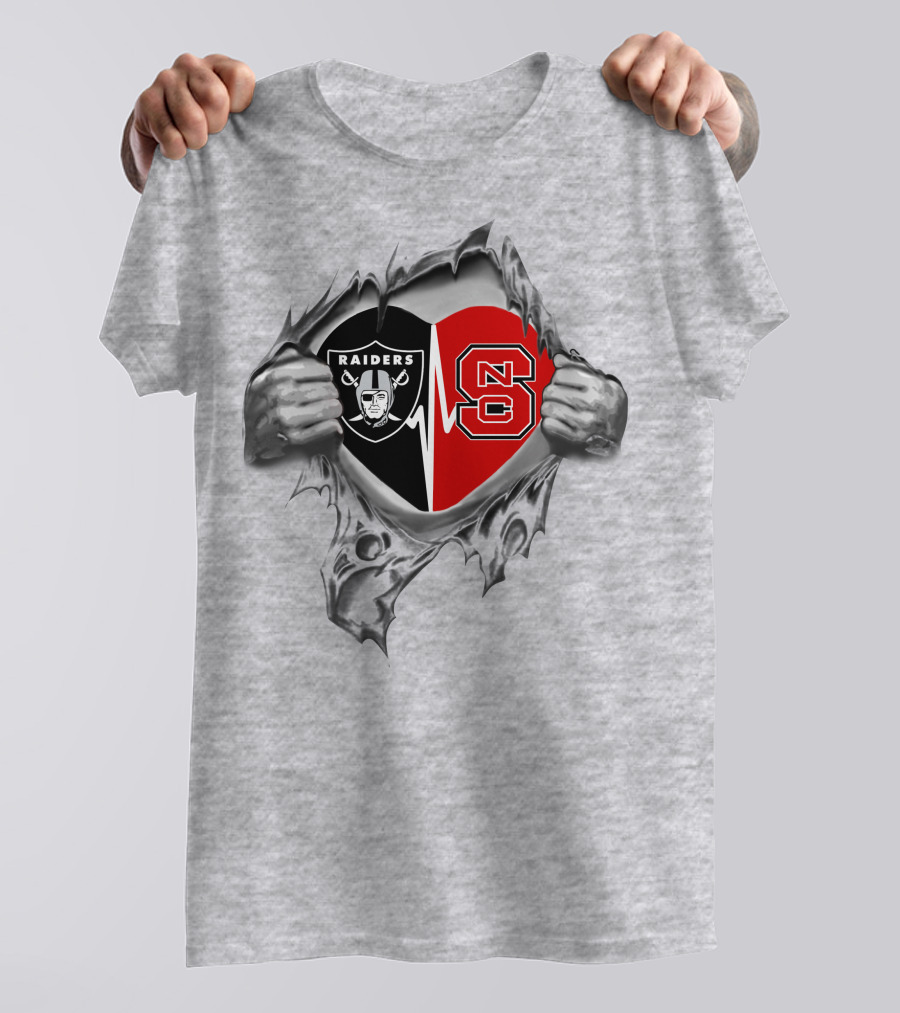 Raiders Nc State Heart Shield T-Shirt