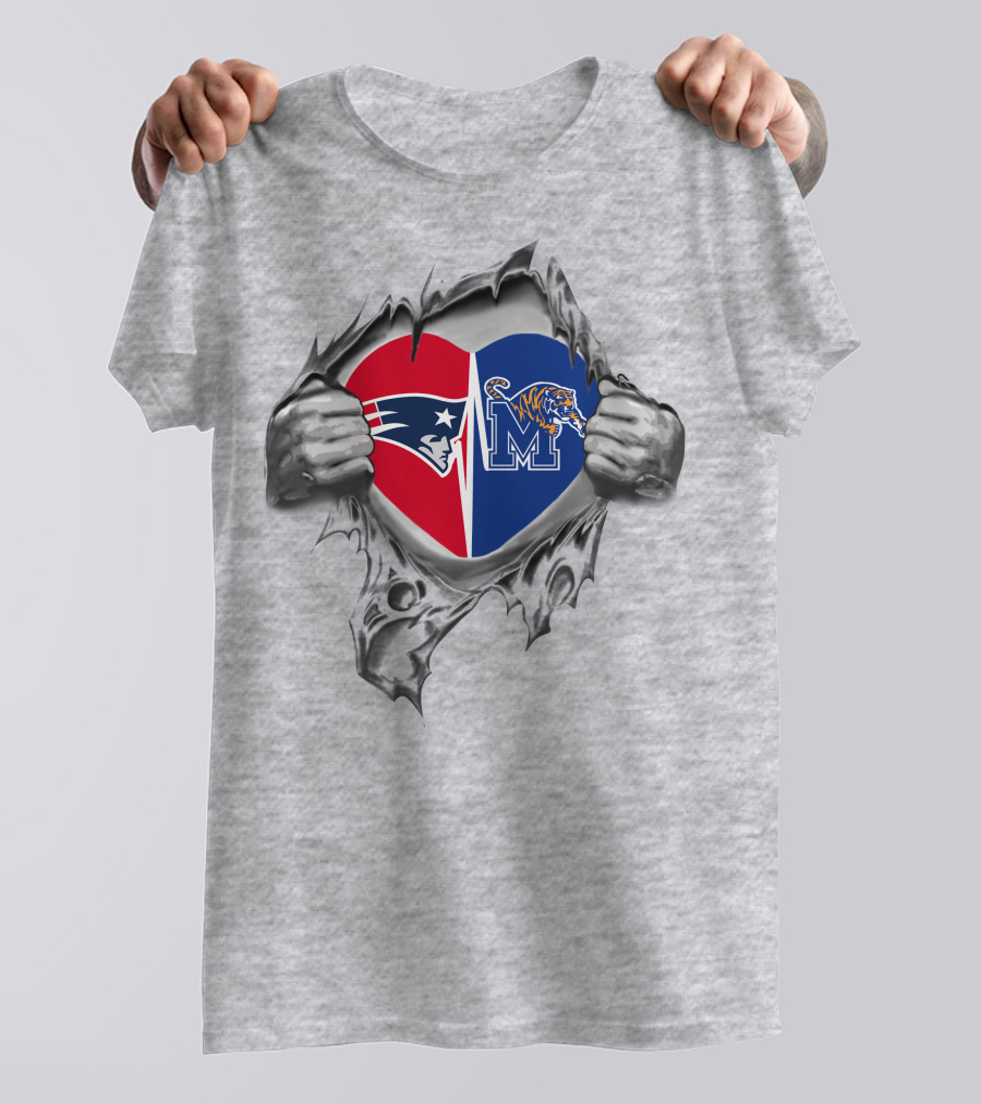 Patriots Memphis Tigers Heart T-Shirt