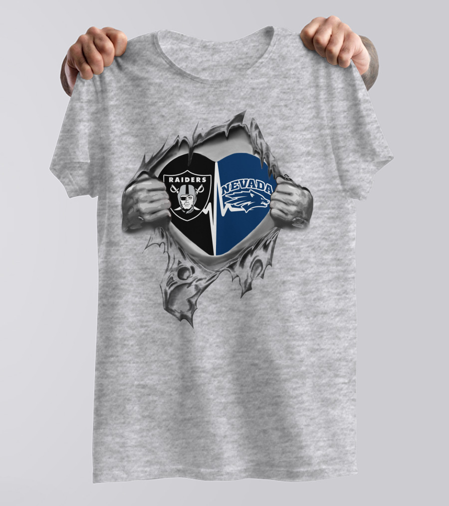 Raiders Nevada Wolf Pack Heart Raiders Nevada Wolf Pack T-Shirt