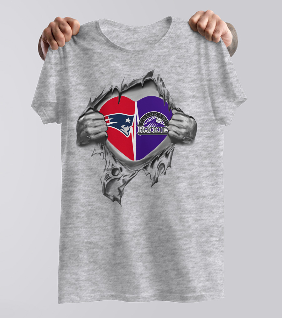 Patriots Rockies Heart Symbol Featuring Team T-Shirt