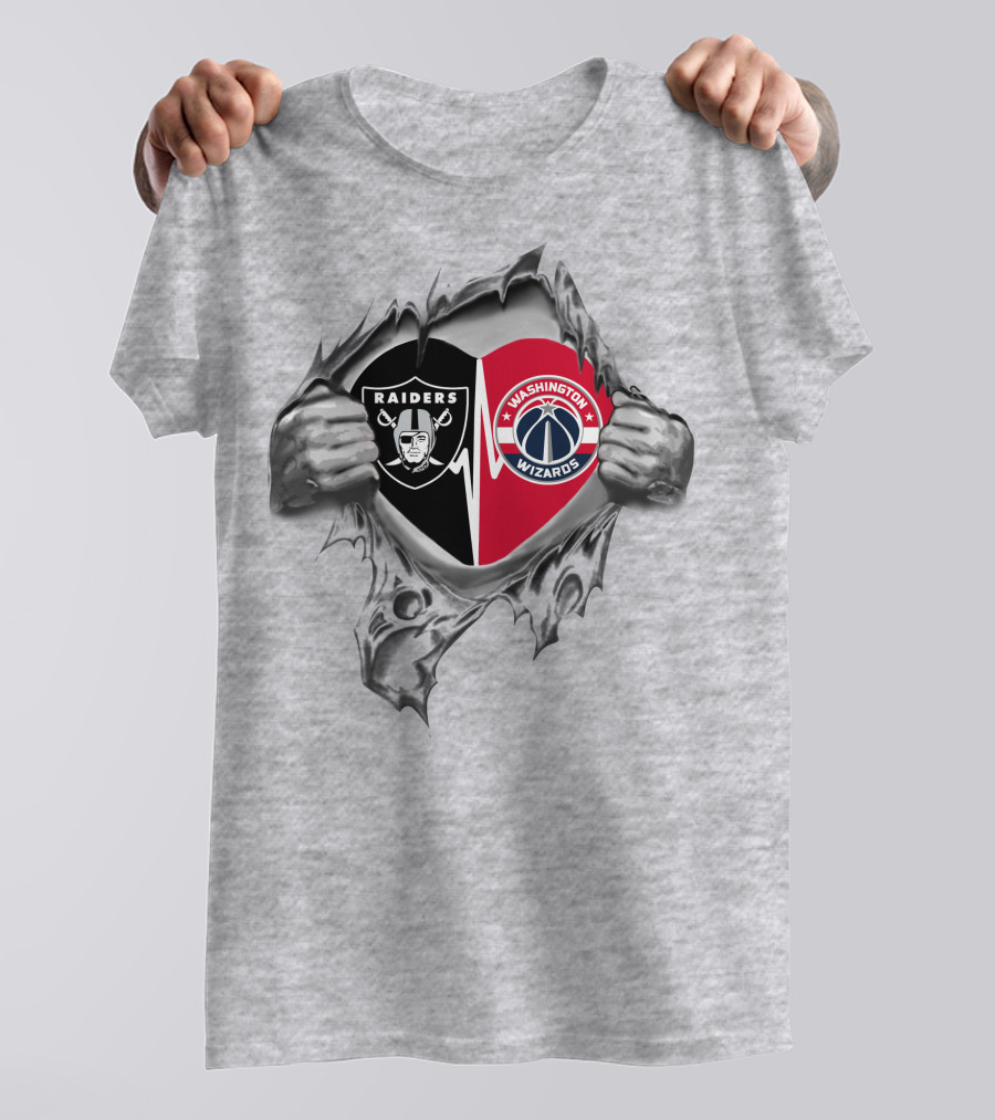 Raiders Washington Wizards Heartbeat Tear T-Shirt