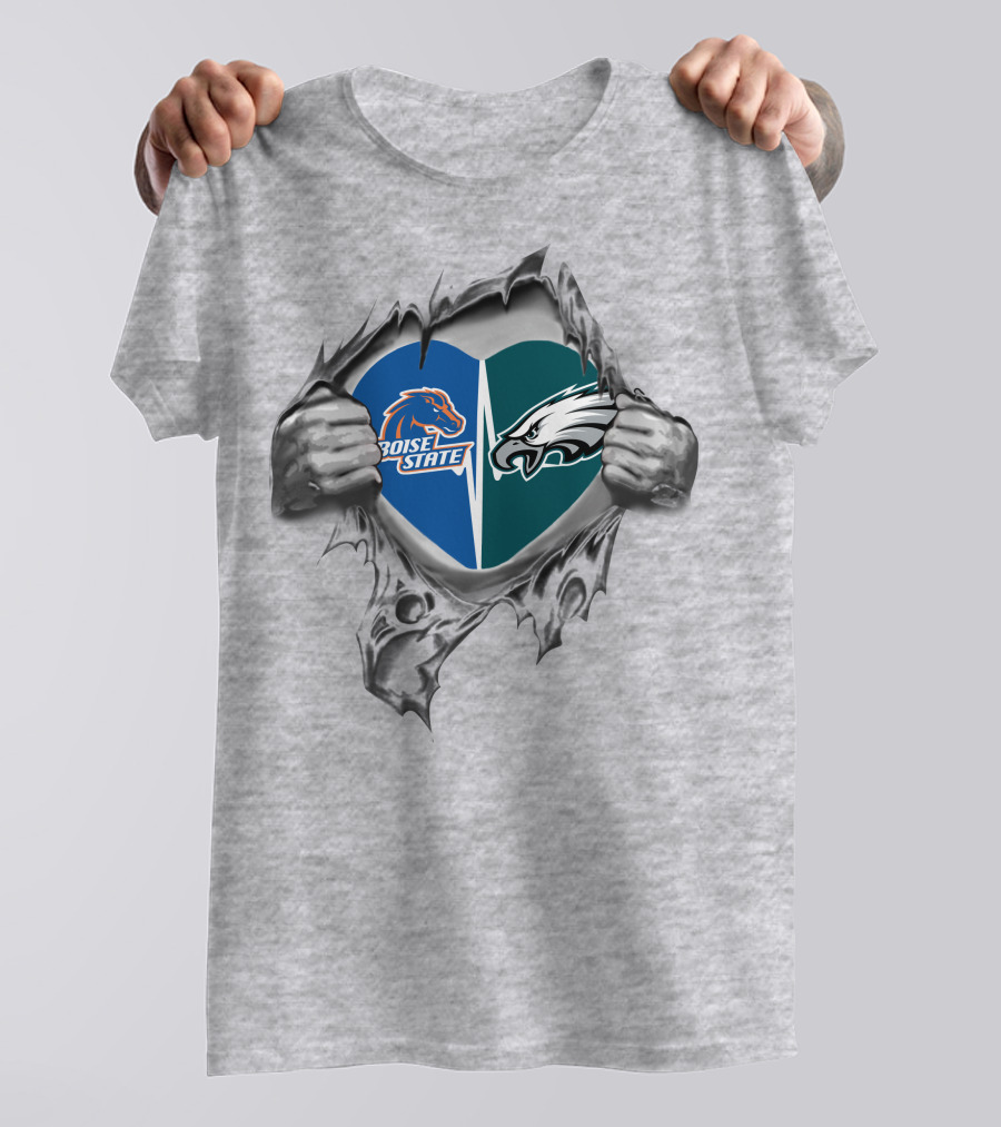 Boise State Broncos Philadelphia Eagles Heart T-Shirt
