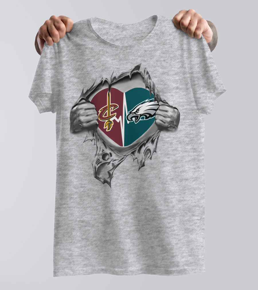 Eagles Cavaliers Heartbeat Split T-Shirt