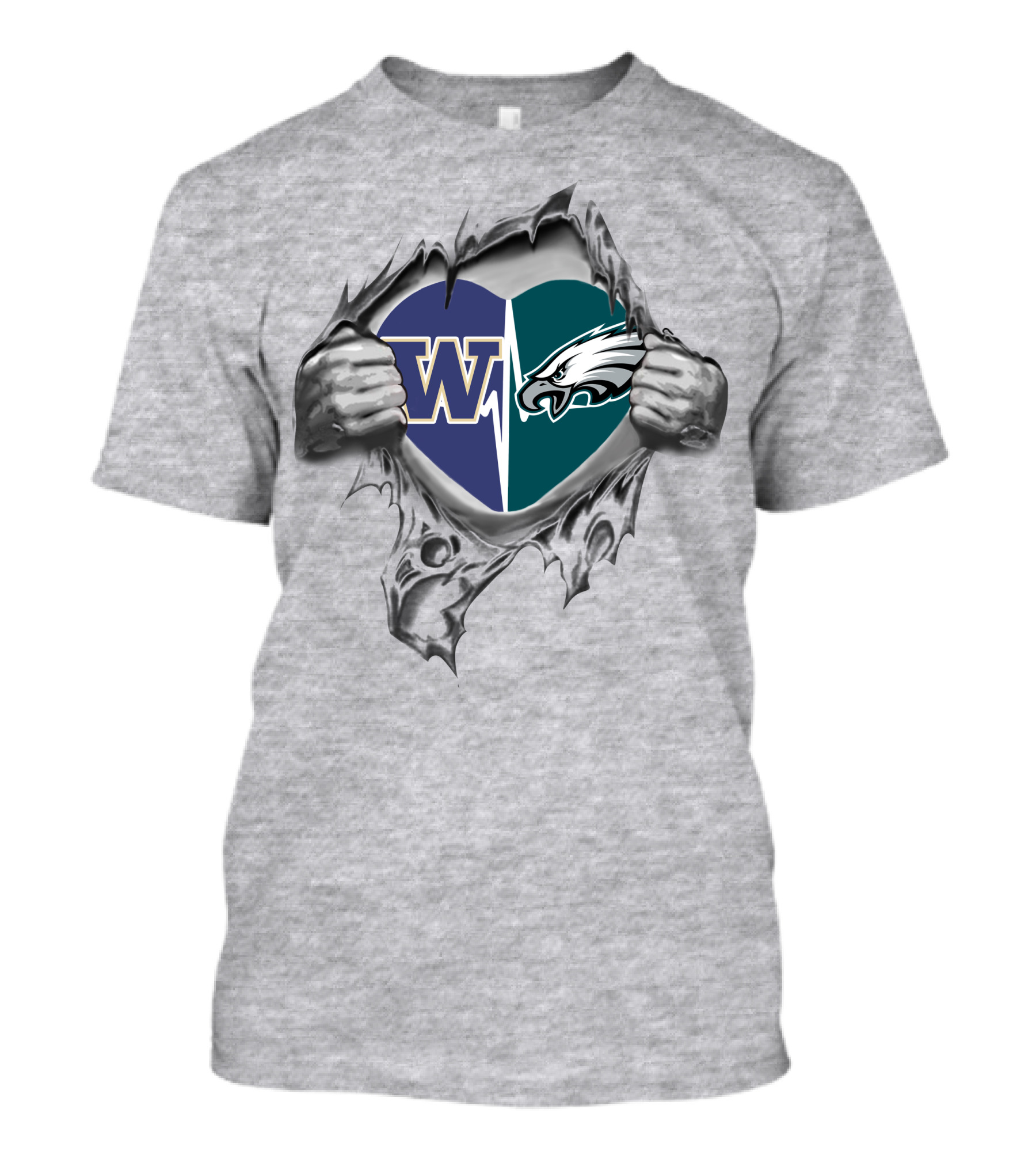 Washington W Philadelphia Eagles Heart T-Shirt