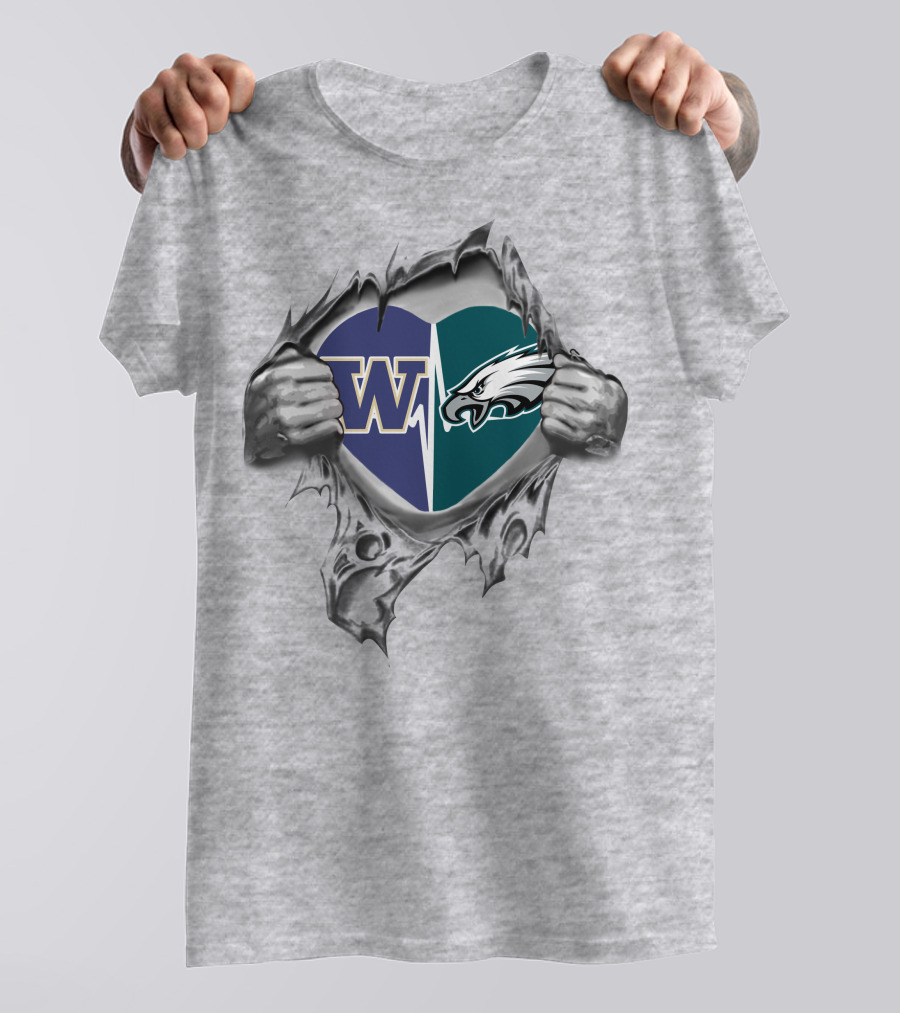 Washington W Philadelphia Eagles Heart T-Shirt