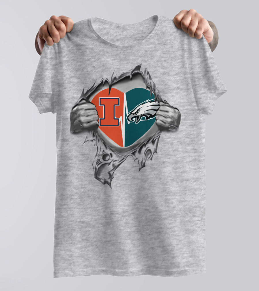 Eagles Illinois Heartbeat Divided Loyalty T-Shirt