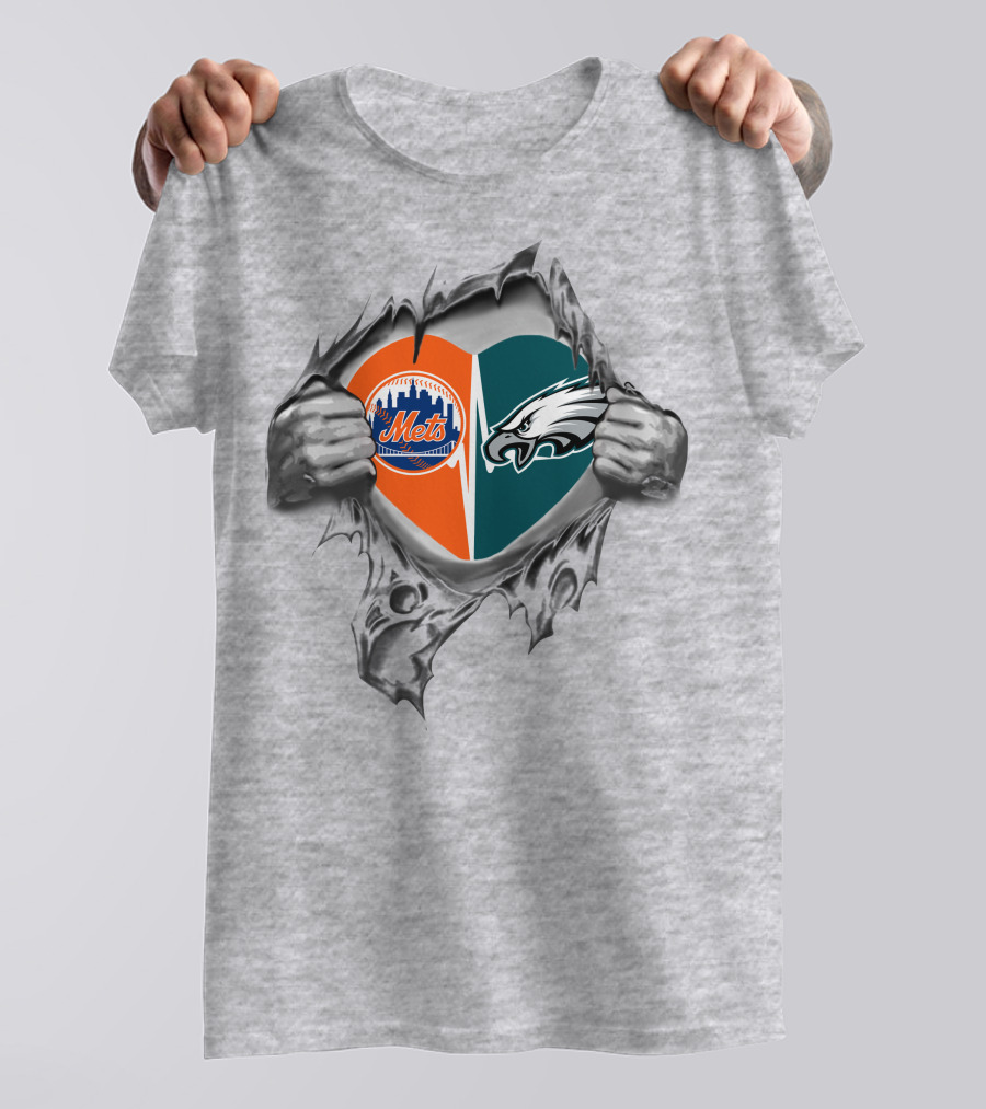 Eagles Mets Heart Logo Fan Passion T-Shirt