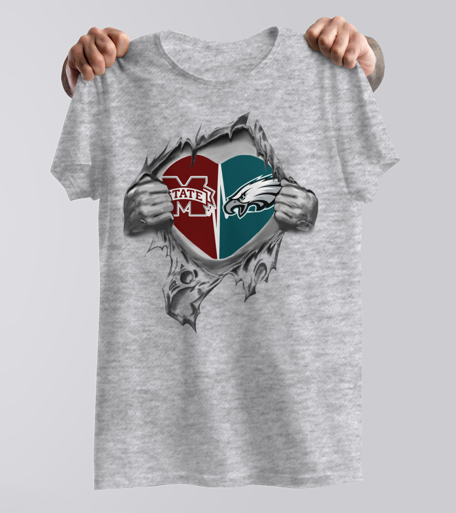 Eagles Mississippi State Heart Hands T-Shirt