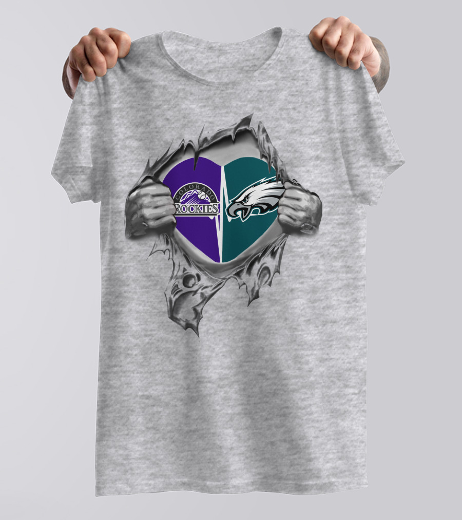 Colorado Rockies Philadelphia Eagles It's In My Heart T-Shirt