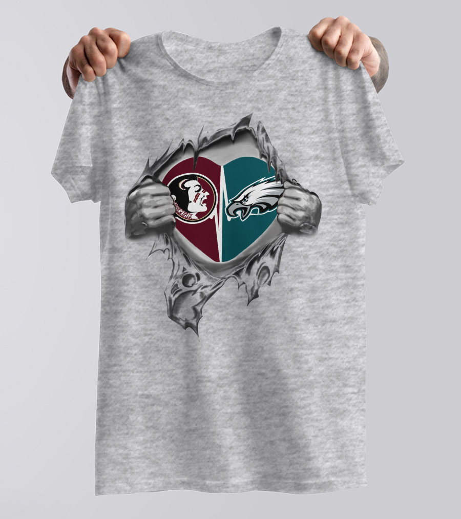 Eagles And Seminoles Heart T-Shirt