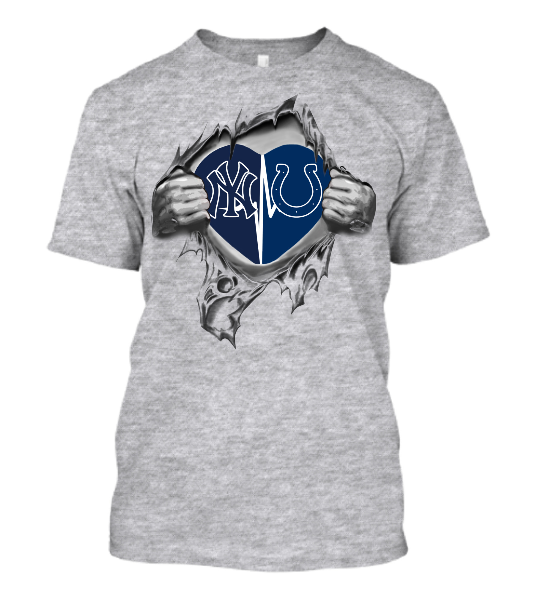 Colts Yankees Heart Blue Logo T-Shirt