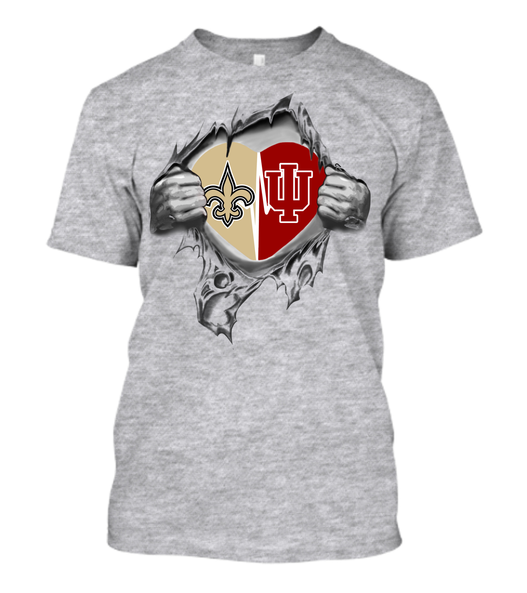 Saints Hoosiers Heart Logo Collaboration T-Shirt