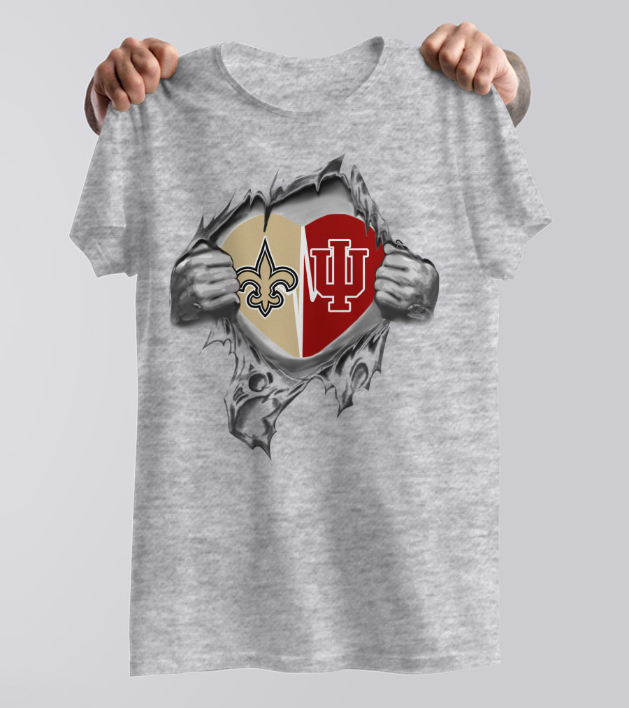 Saints Hoosiers Heart Logo Collaboration T-Shirt