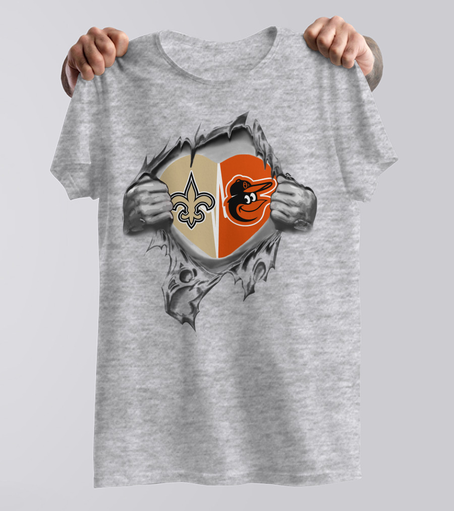 Saints Orioles Heart Symbol T-Shirt
