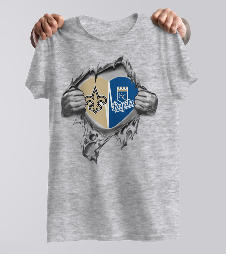 Saints Royals KC Heart Crest Fusion T-Shirt