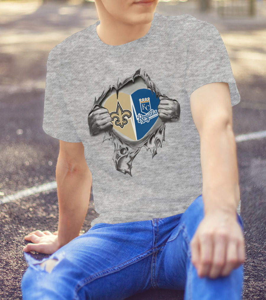 Saints Royals KC Heart Crest Fusion T-Shirt