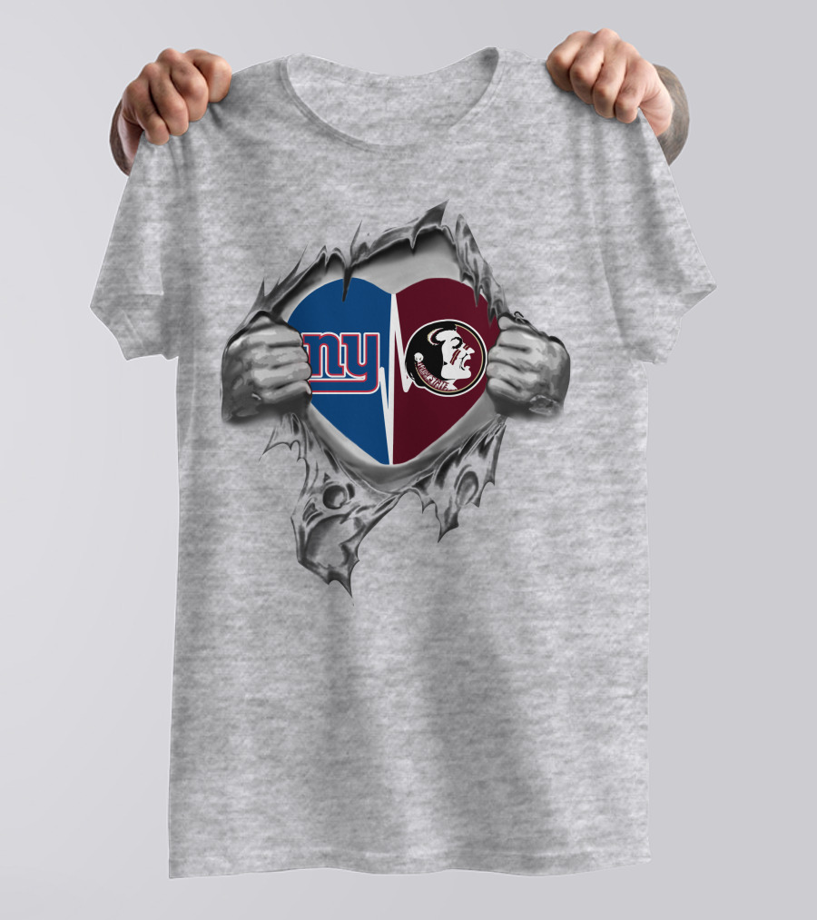 New York Giants And Florida State Seminoles It's In My Heart T-Shirt