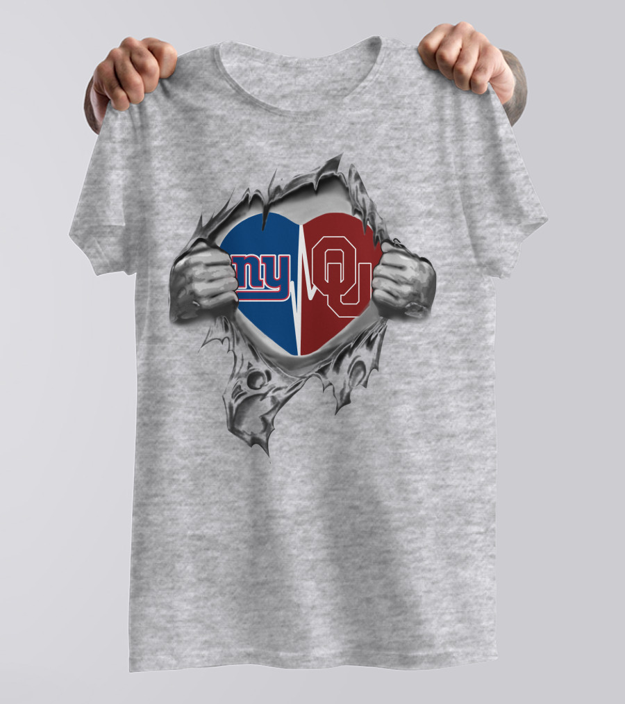 Giants Sooners Heart Ny OU T-Shirt