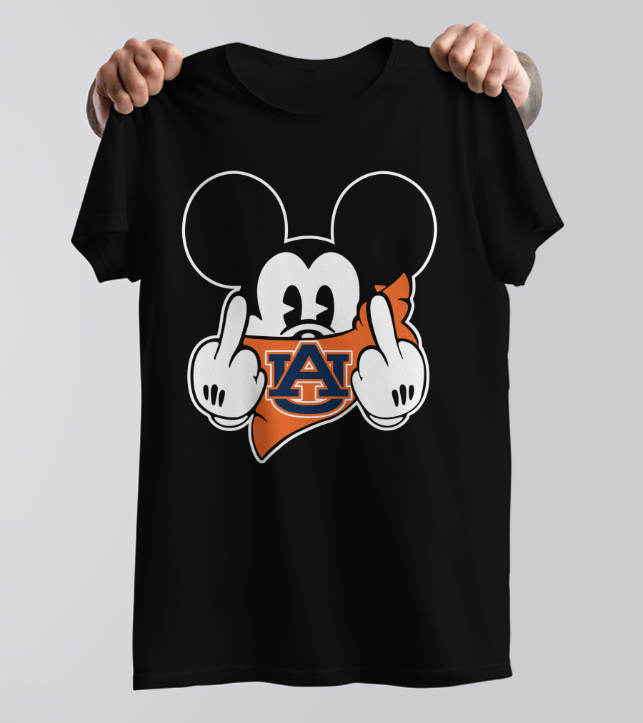 Auburn Tigers Mickey Mouse Logo Gesture T-Shirt