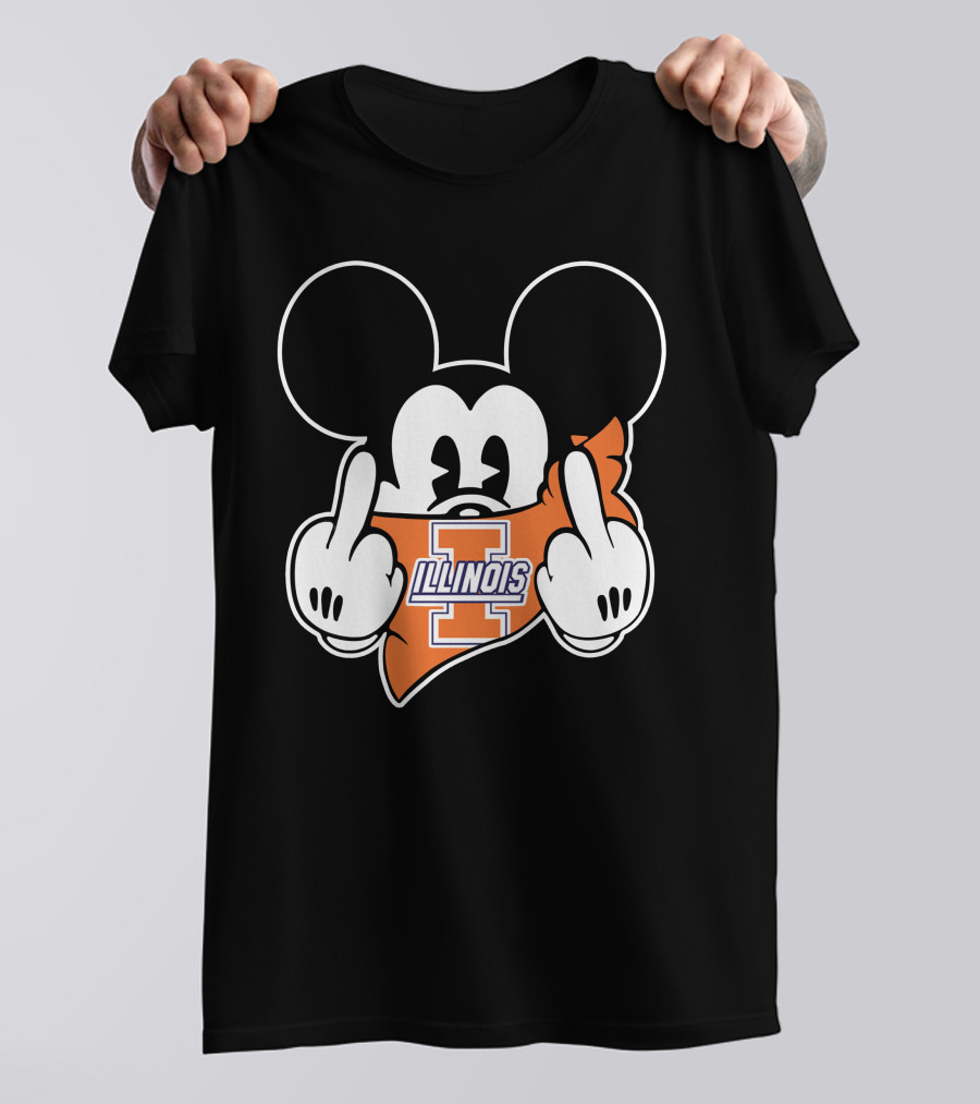 Illinois Fighting Illini Mickey Mouse Gesture T-Shirt