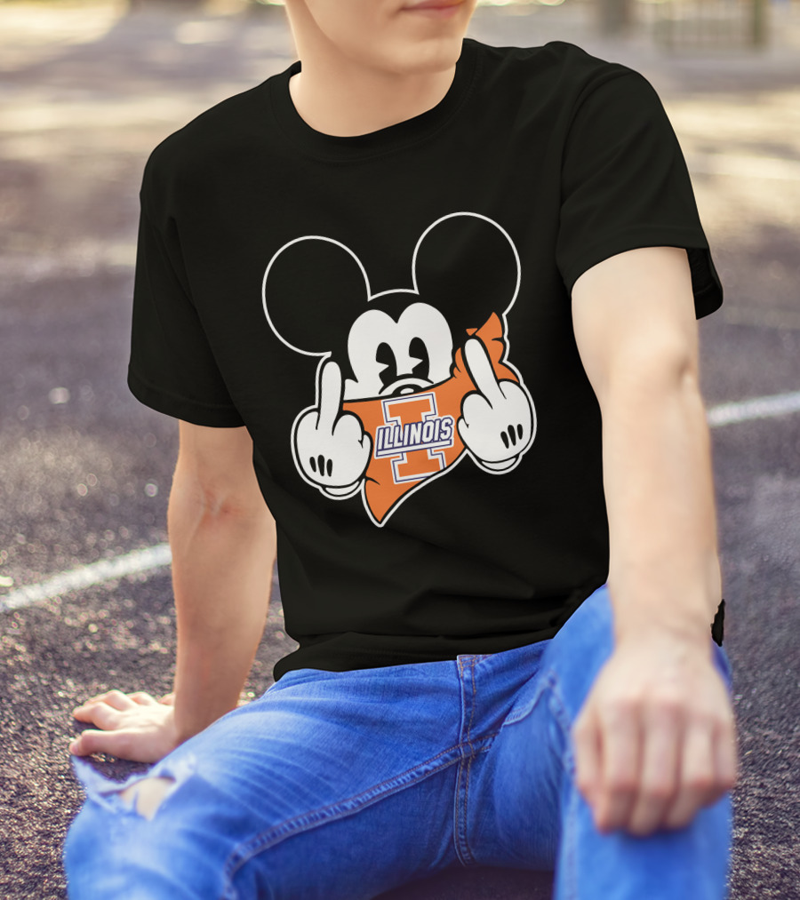 Illinois Fighting Illini Mickey Mouse Gesture T-Shirt