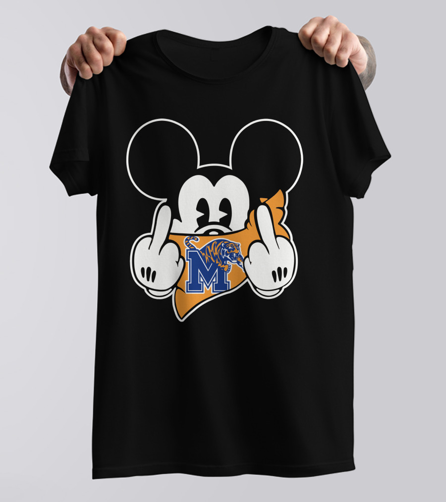Memphis Tigers Mickey Mouse Logo Bandana Gesture T-Shirt