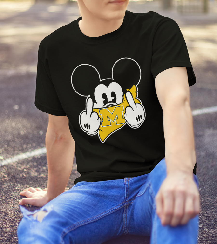 Michigan Wolverines Middle Finger Mickey T-Shirt