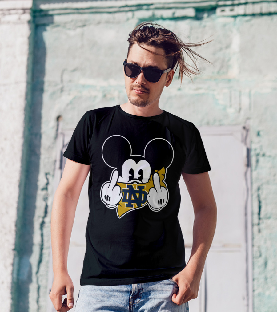 Notre Dame Fighting Irish Mickey Mouse Logo Fusion T-Shirt
