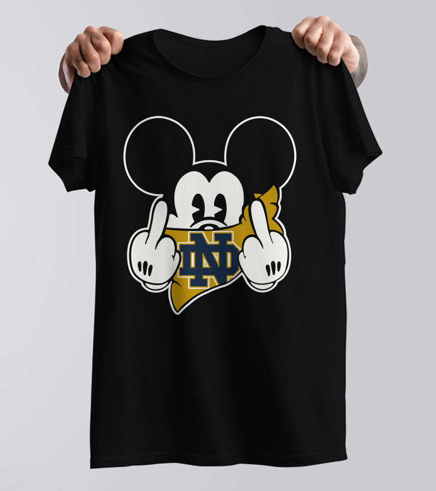 Notre Dame Fighting Irish Mickey Mouse Logo Fusion T-Shirt