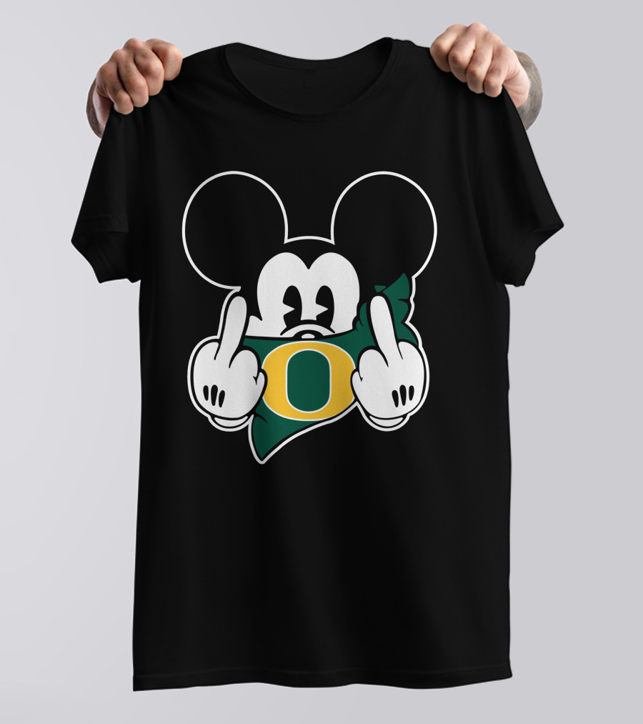 Oregon Ducks Mickey Middle Finger T-Shirt