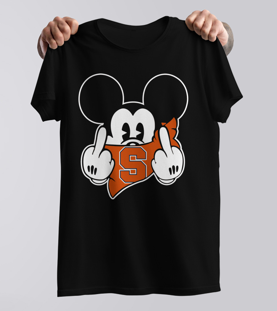 Syracuse Orange Mickey Middle Finger Gesture T-Shirt