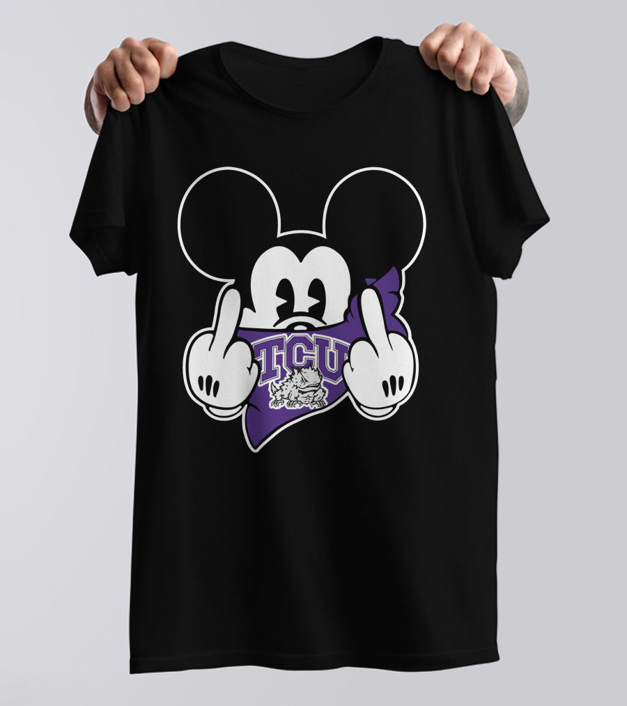 TCU Horned Frogs Mickey Logo With Gesture T-Shirt