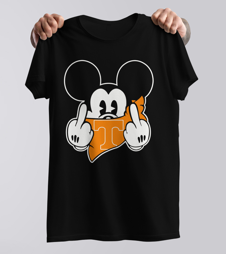 Tennessee Volunteers Mickey Mouse Middle Finger Gesture T-Shirt