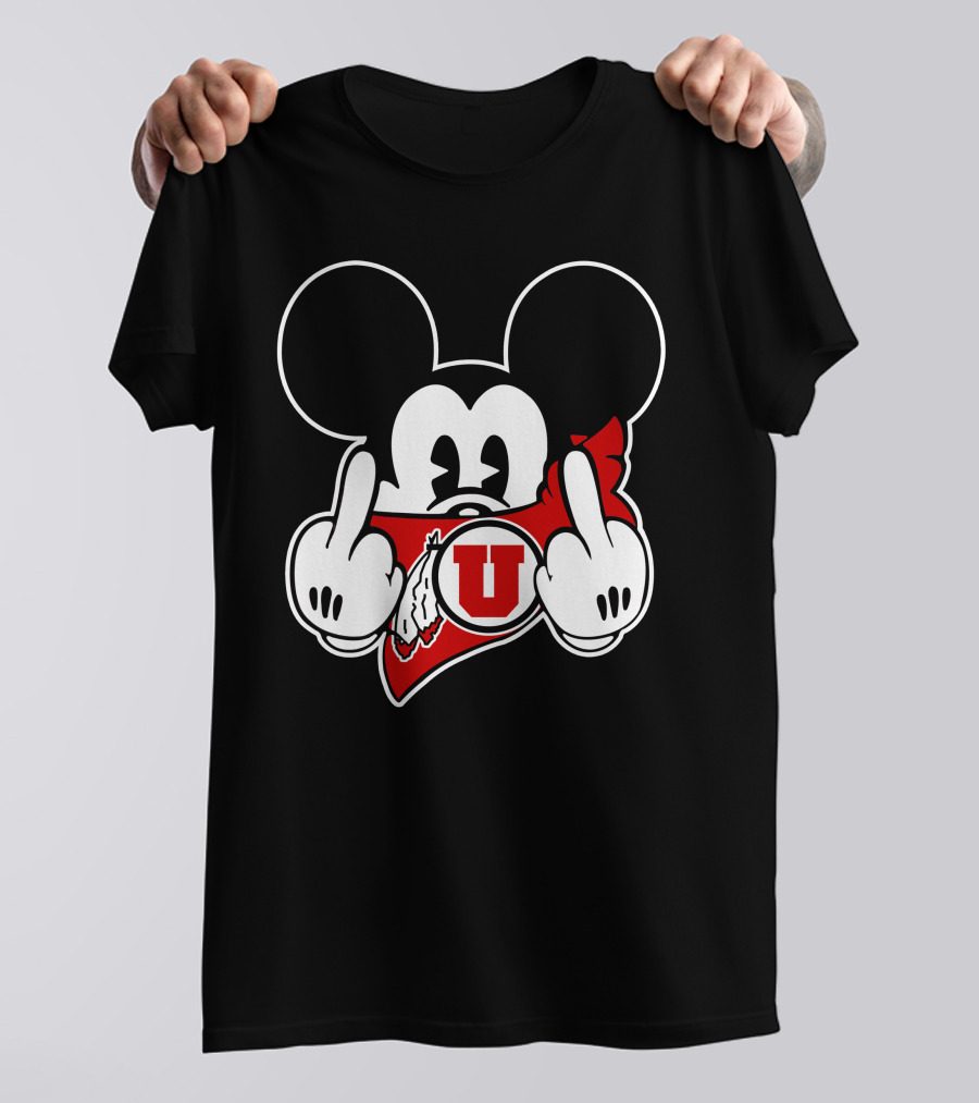 Utah Utes Red Bandana Mickey T-Shirt
