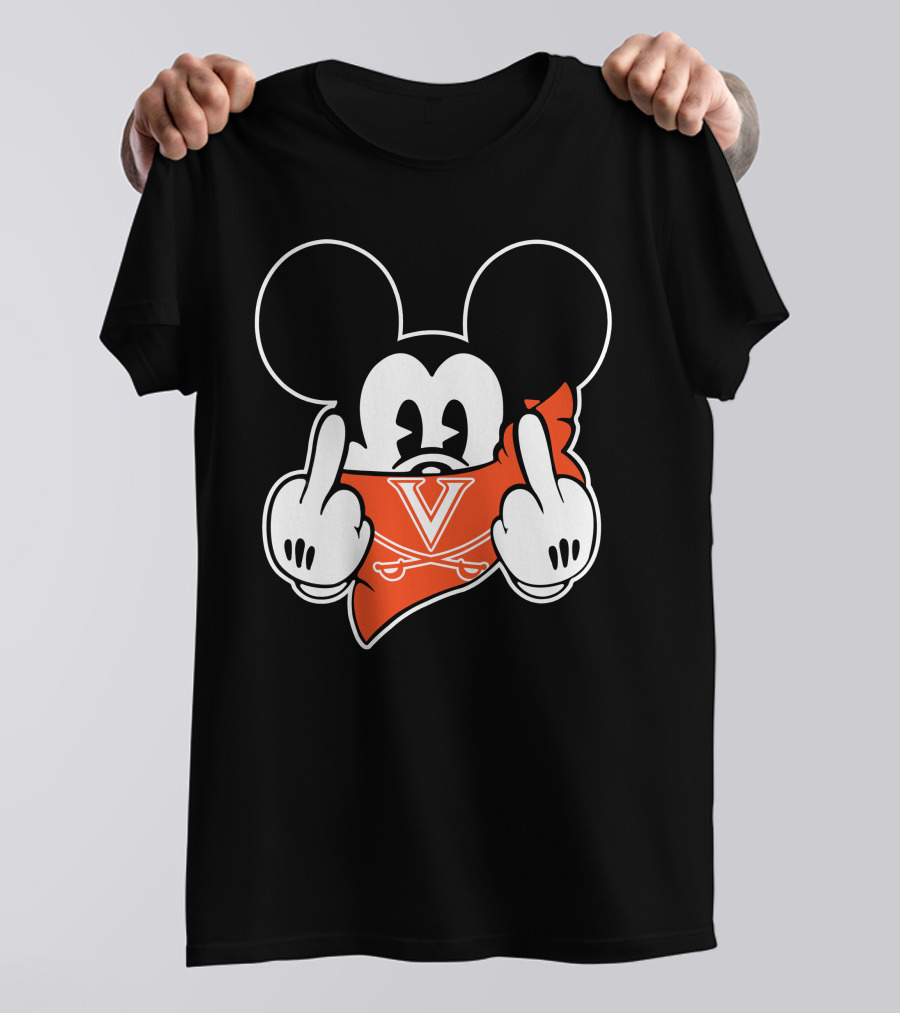 Virginia Cavaliers Mickey Mouse Middle Fingers T-Shirt