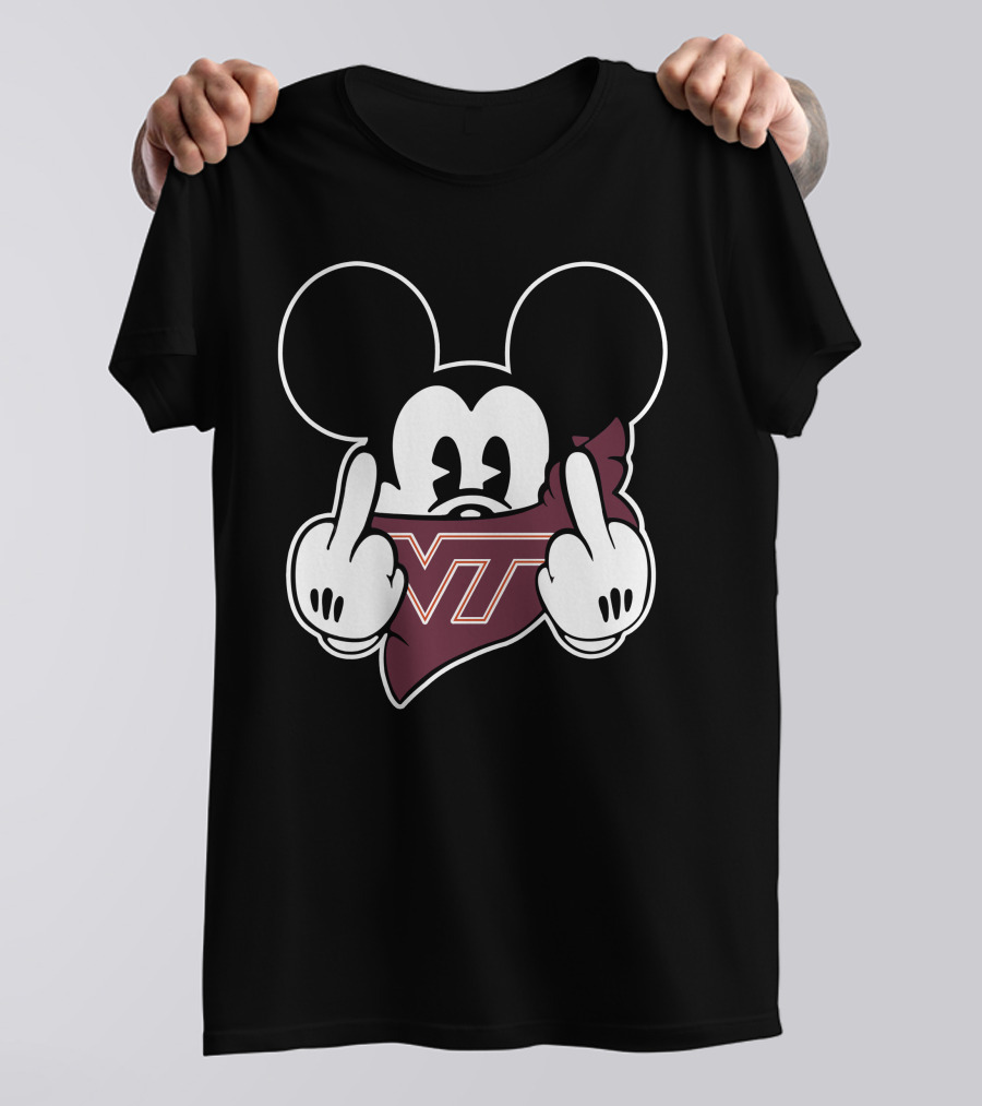 Virginia Tech Hokies VT Mickey Mouse Gesture T-Shirt