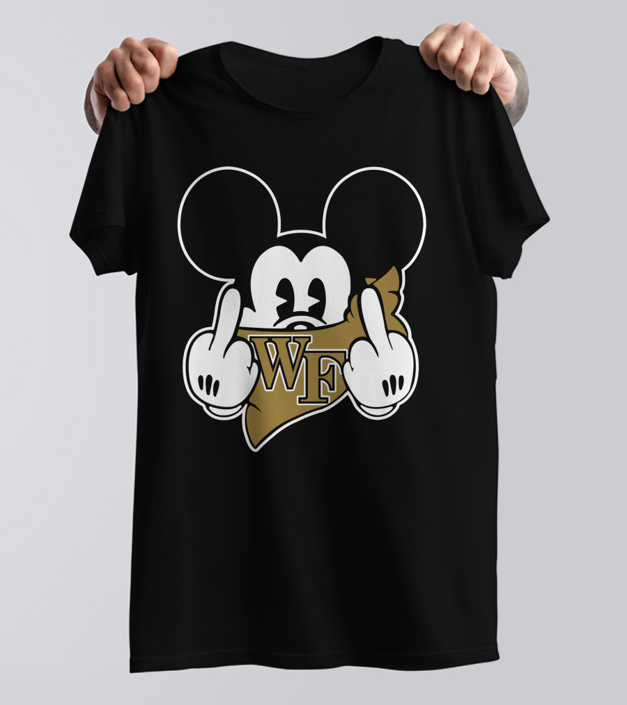 Wake Forest Demon Deacons Mickey WF Logo Gesture T-Shirt