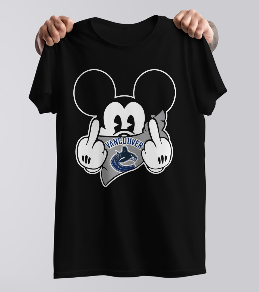 Vancouver Canucks Mickey Mouse Middle Finger T-Shirt