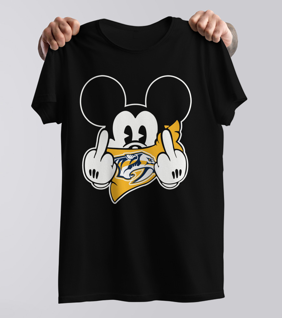 Nashville Predators Mickey Mouse Middle Finger T-Shirt