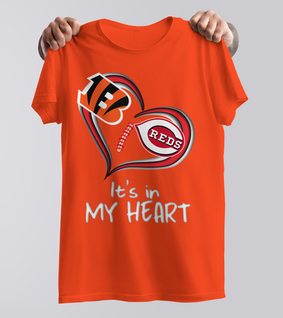 Bengals Reds It's In My Heart T-Shirt