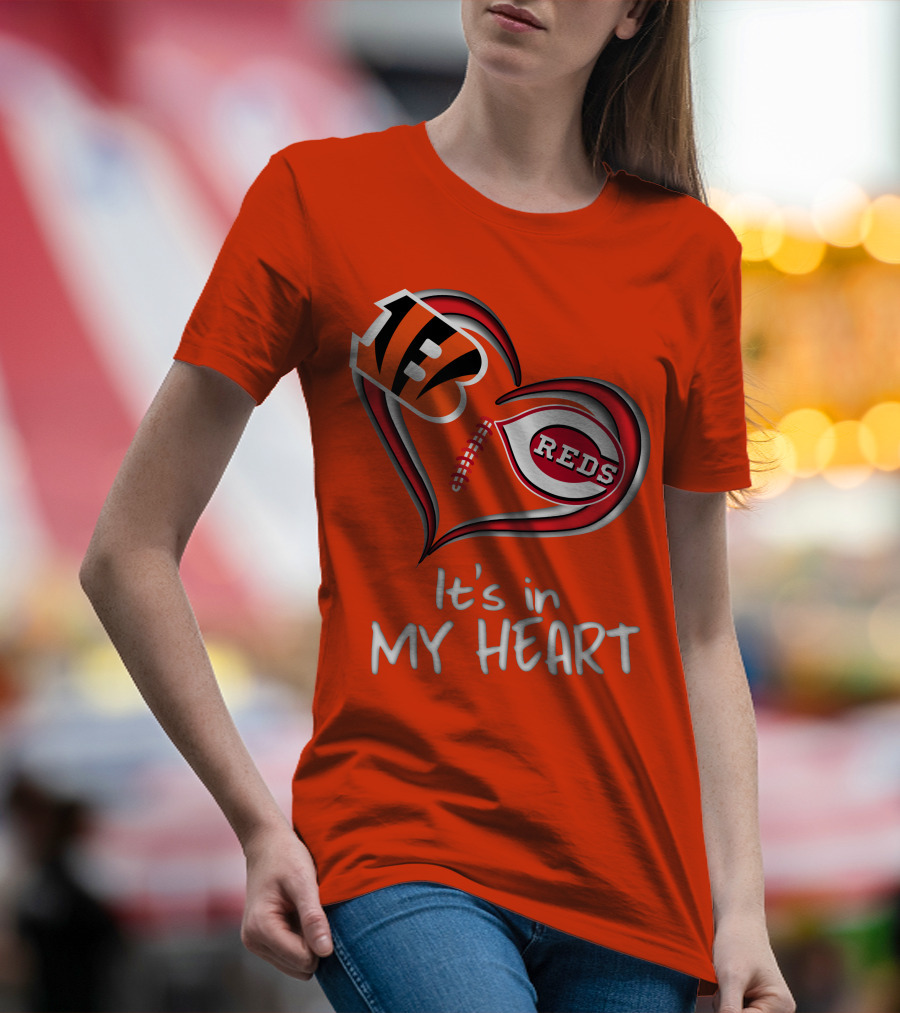 Bengals Reds It's In My Heart T-Shirt