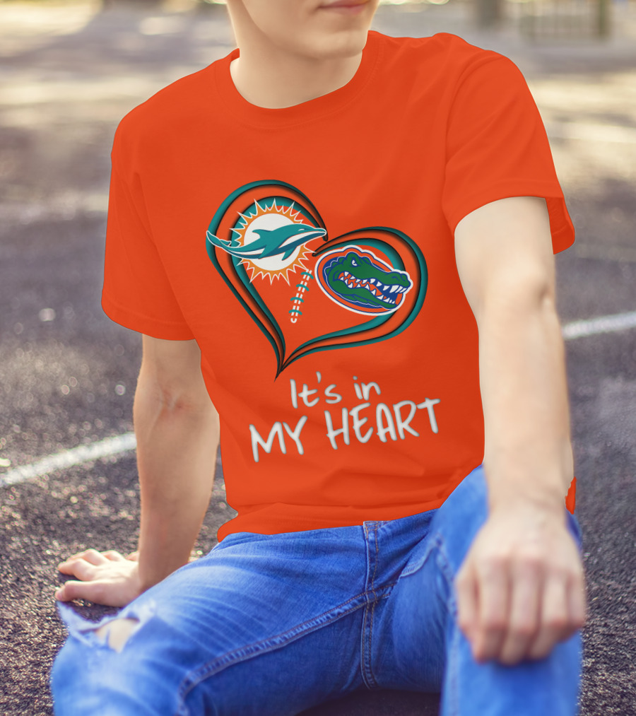 Miami Dolphins Florida Gators It's In My Heart T-Shirt