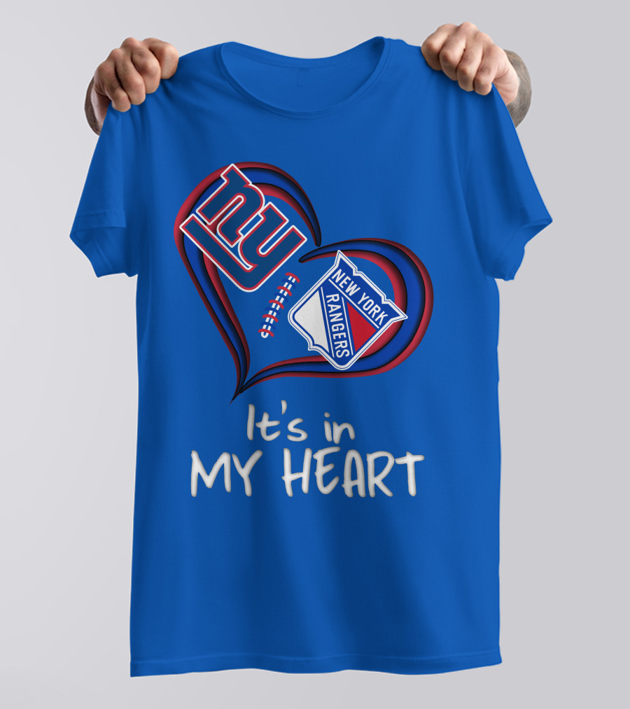 New York Giants And Rangers It's In My Heart T-Shirt