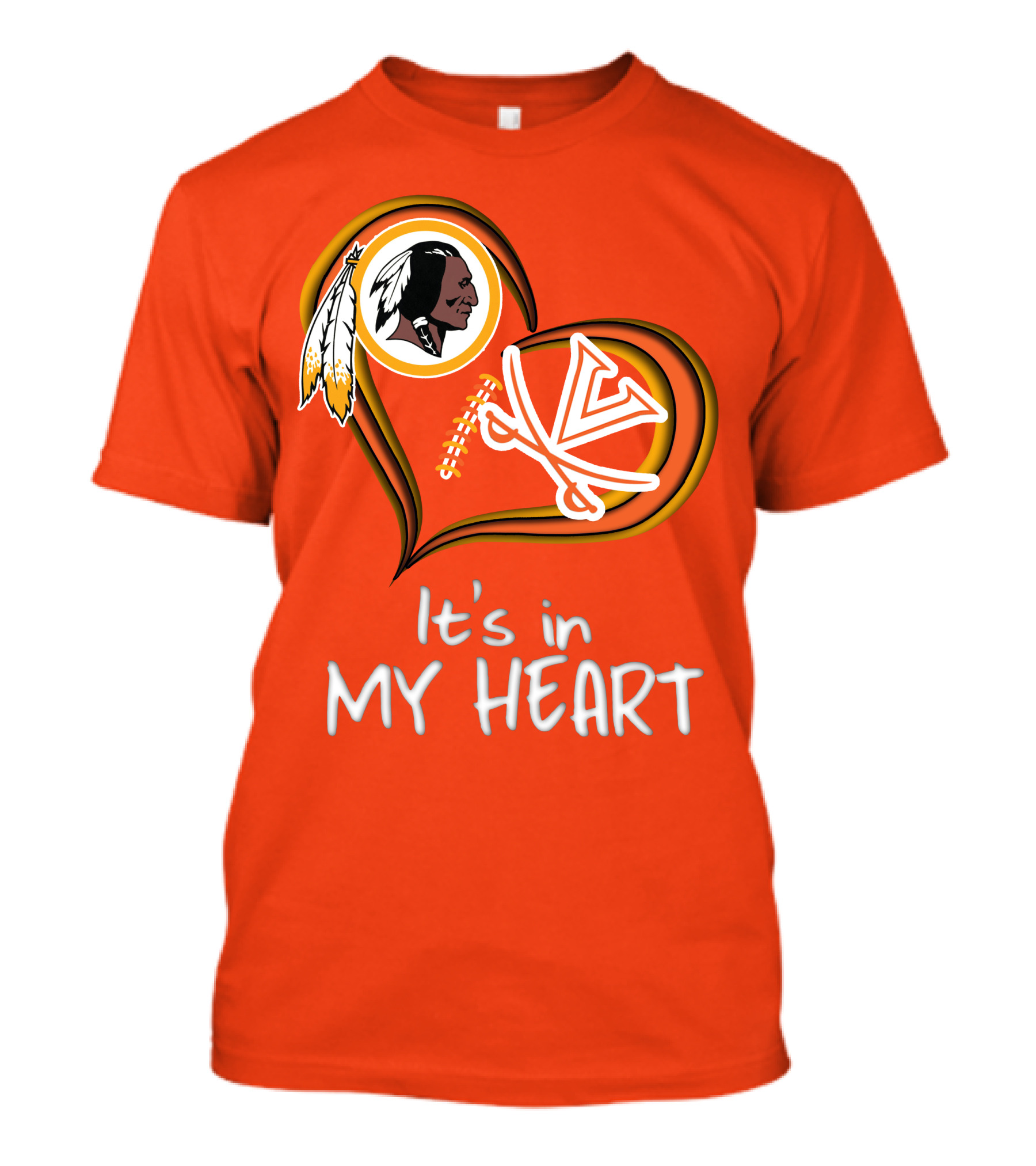 Redskins Virginia Cavaliers It's In My Heart T-Shirt