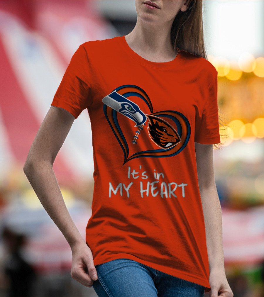 Seahawks And Beavers It's In My Heart T-Shirt