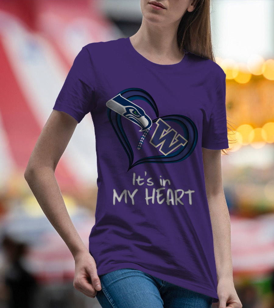 Seahawks Huskies It's In My Heart T-Shirt