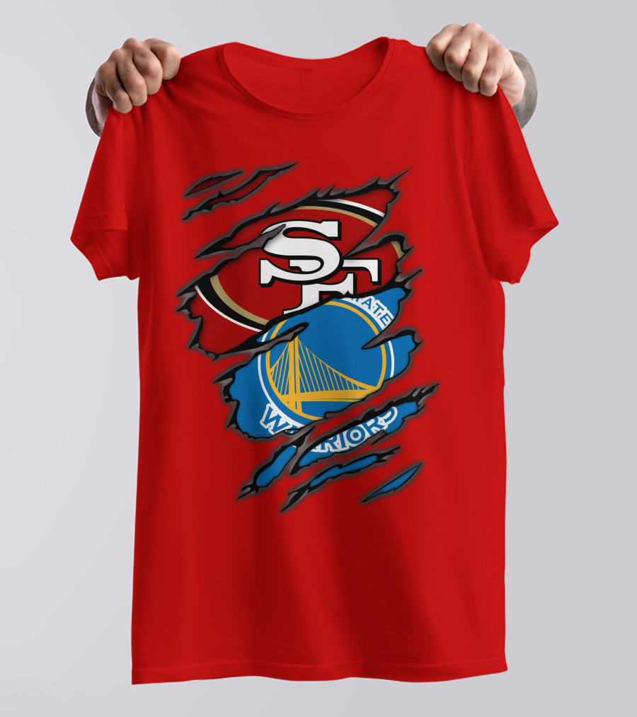 San Francisco 49ers Golden State Warriors Logos T-Shirt