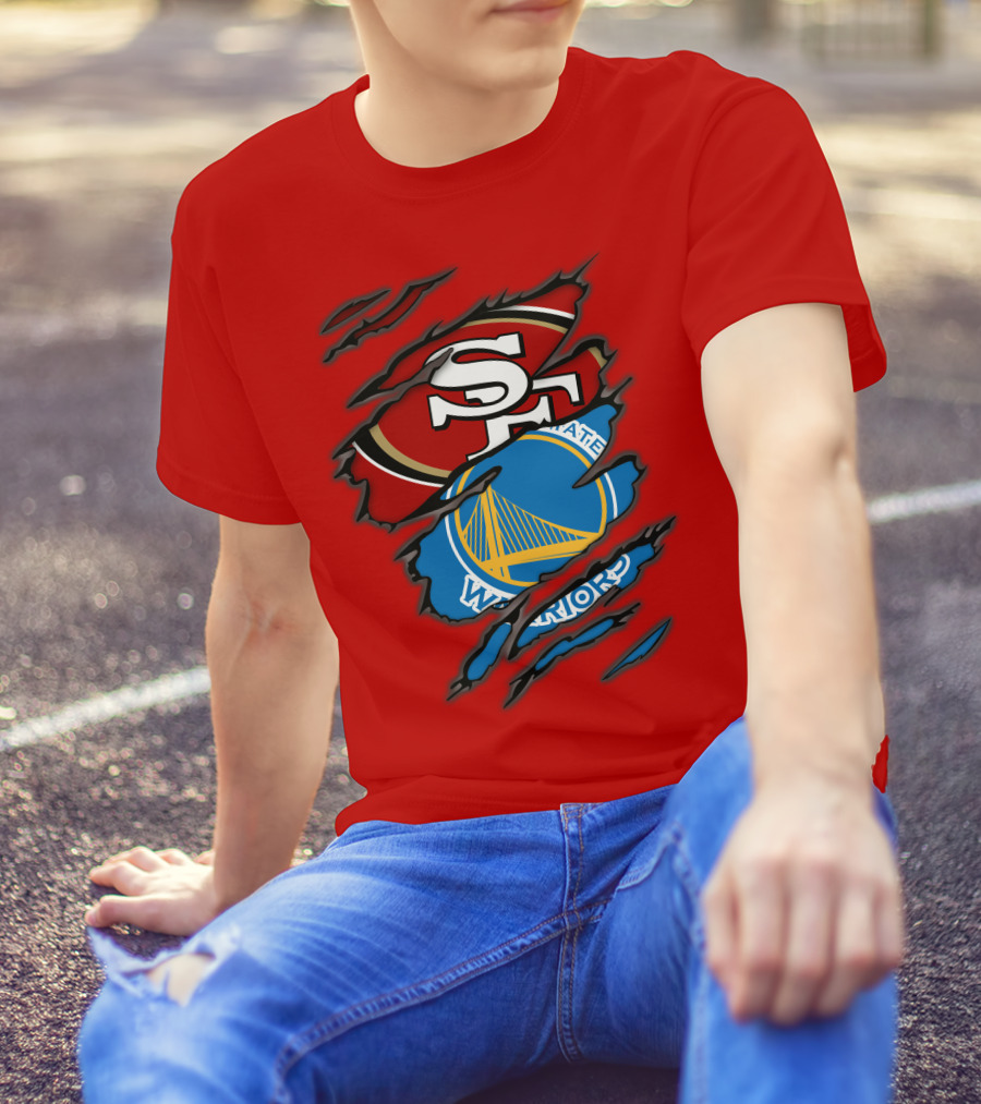 San Francisco 49ers Golden State Warriors Logos T-Shirt