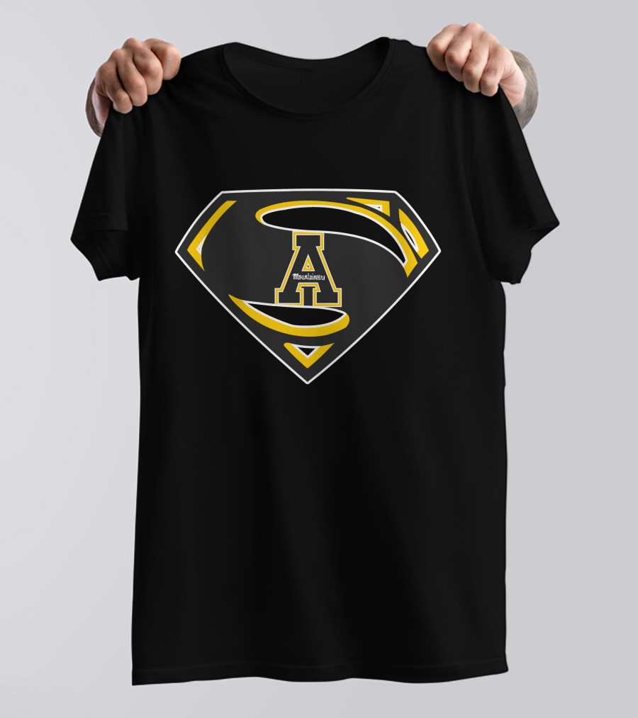 Appalachian State Mountaineers Superman Logo Icon With Mountaineers Text T-Shirt