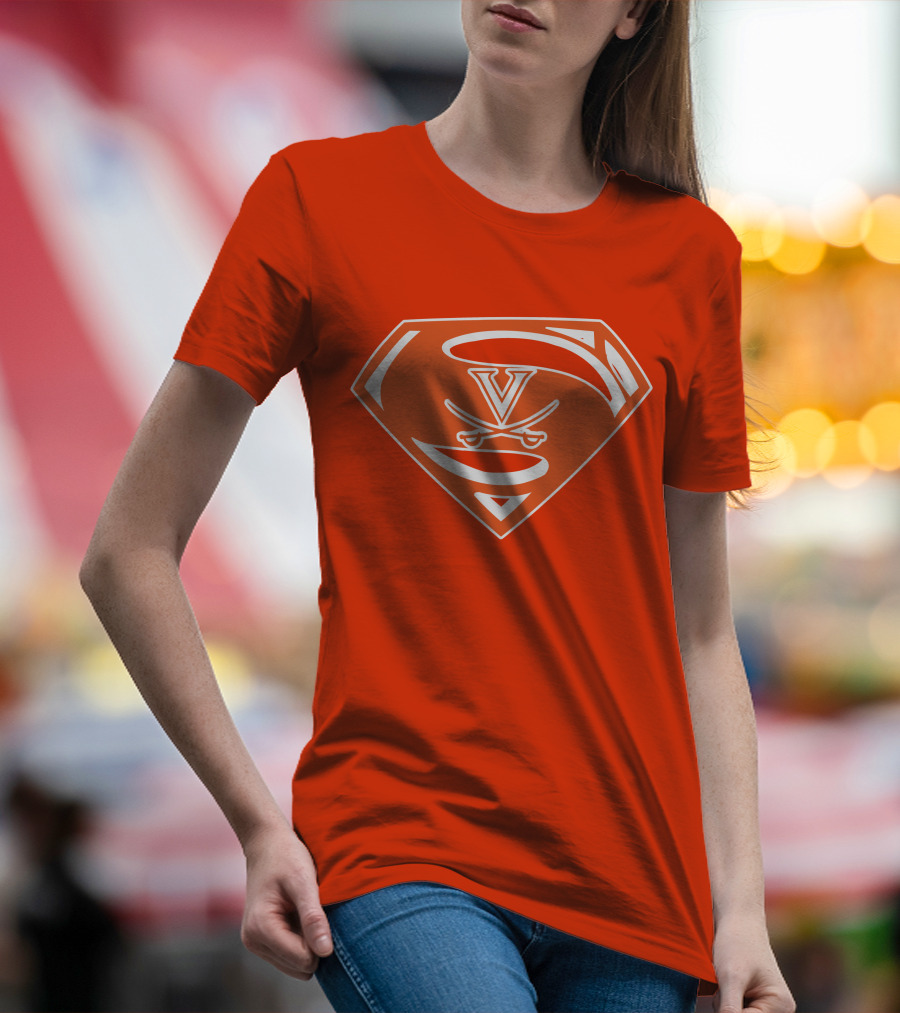 Cavaliers Orange S Shield With V And Crossed Swords T-Shirt